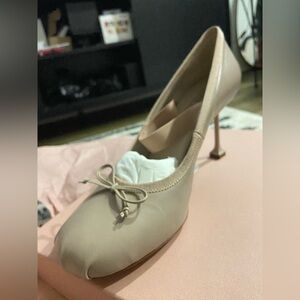 Cute Balletcore MiuMiu leather ballet heels